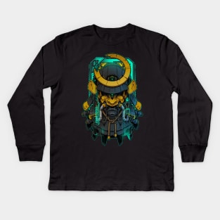 Samurai Mecha 01 Kids Long Sleeve T-Shirt